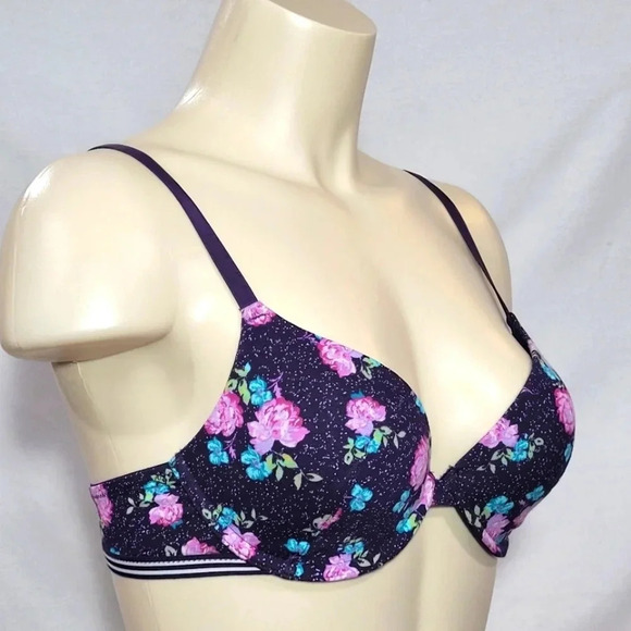 34B Xhilaration Cotton T-Shirt Convertible UW Bra Purple‎ NWT - Picture 2 of 7